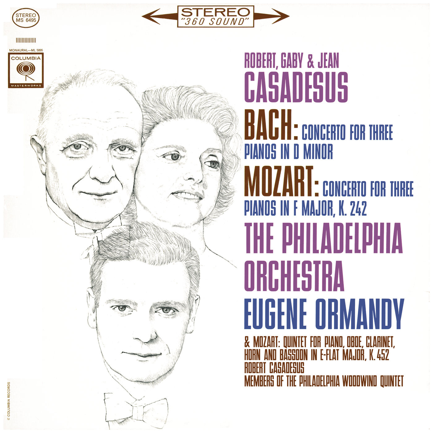 Eugene Ormandy – Mozart- Concerto for 3 Pianos & Quintet – Bach- Concerto for 3 Pianos