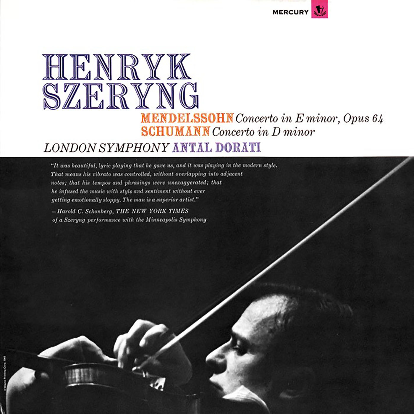 Henryk Szeryng – Mendelssohn- Violin Concerto – Schumann- Violin Concerto