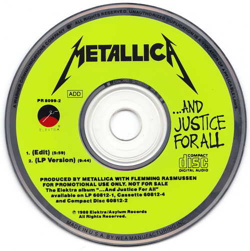 And Justice For All (USA Promo CD, PR 8099-2)